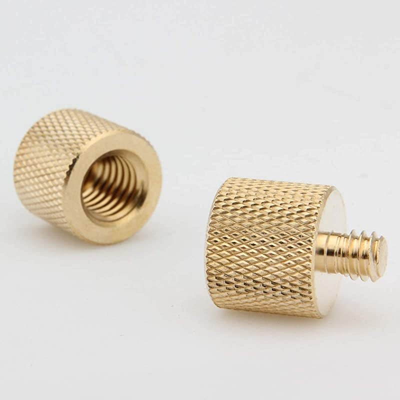 14quot20 External Thread to 38quot 16 Internal Thread Tripod Screw Adapter Tripod Accessory Microphone Stand Camera Screw Adapter 2PiecesBrass