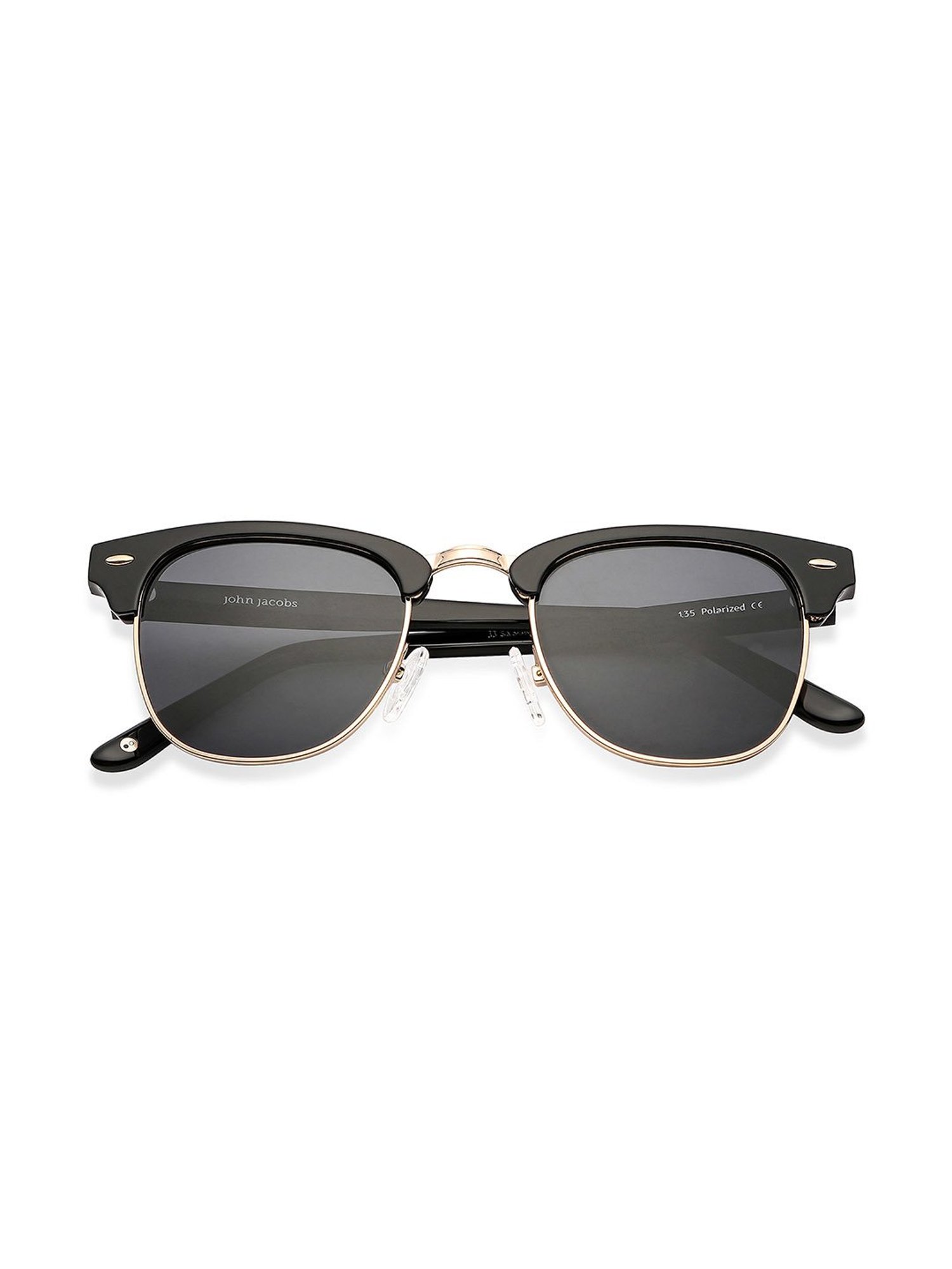 John Jacobs 148427 Grey Polarized Clubmaster Sunglasses