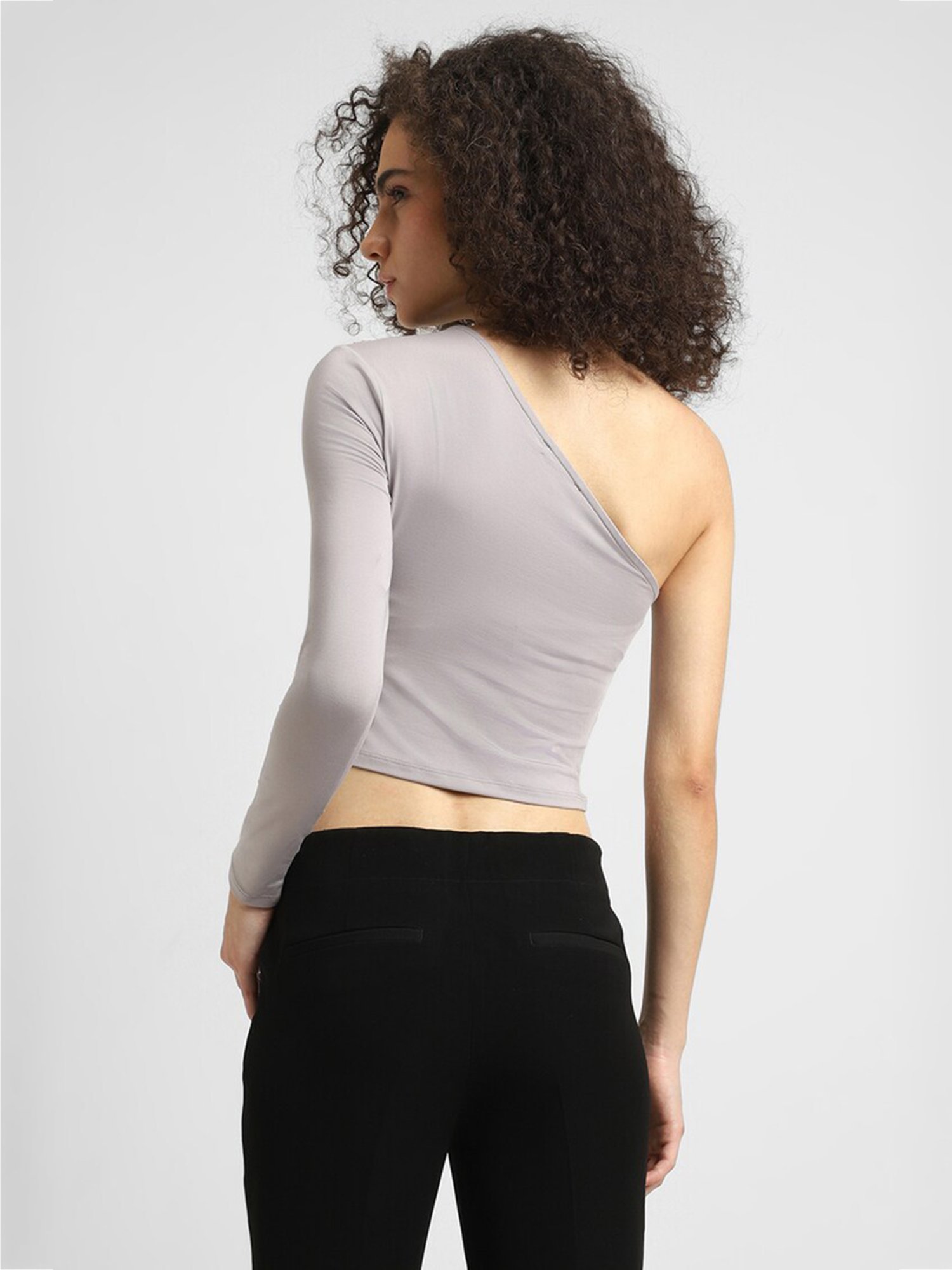 Forever 21 Grey Slim Fit Crop Top