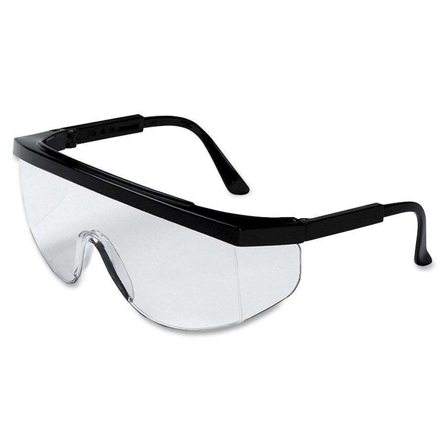 Tomahawk Protective Eyewear, Clear Lens, Scratch-Resistant, Black Frame, Nylon