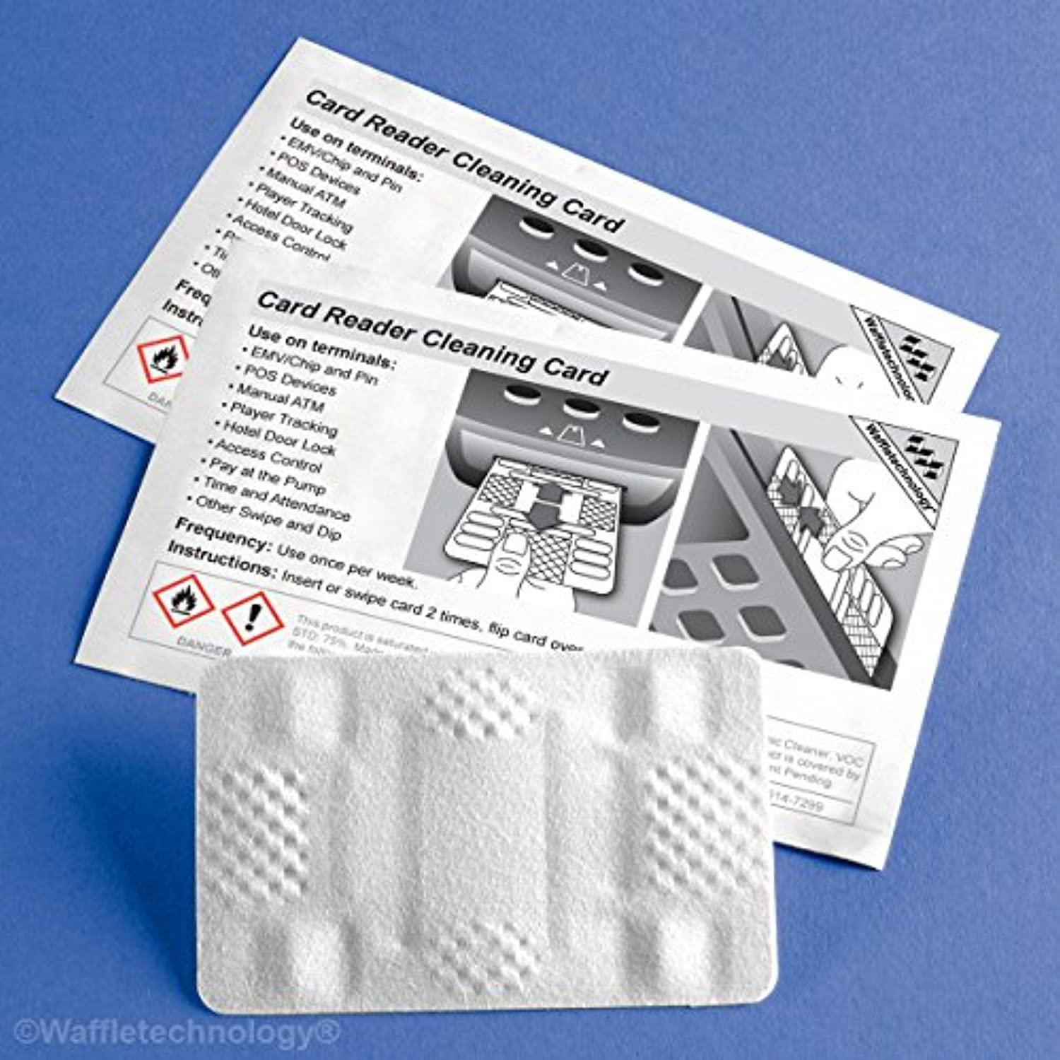 kicteam waffletechnology smart card reader cleaning card, 5 pack