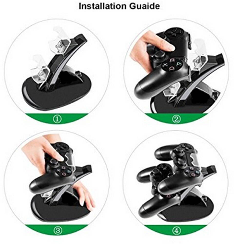 Dual USB Charger Dock Gamepad Controller Charging Stand Station for PS4 Joystick Electronic Machine Accessories