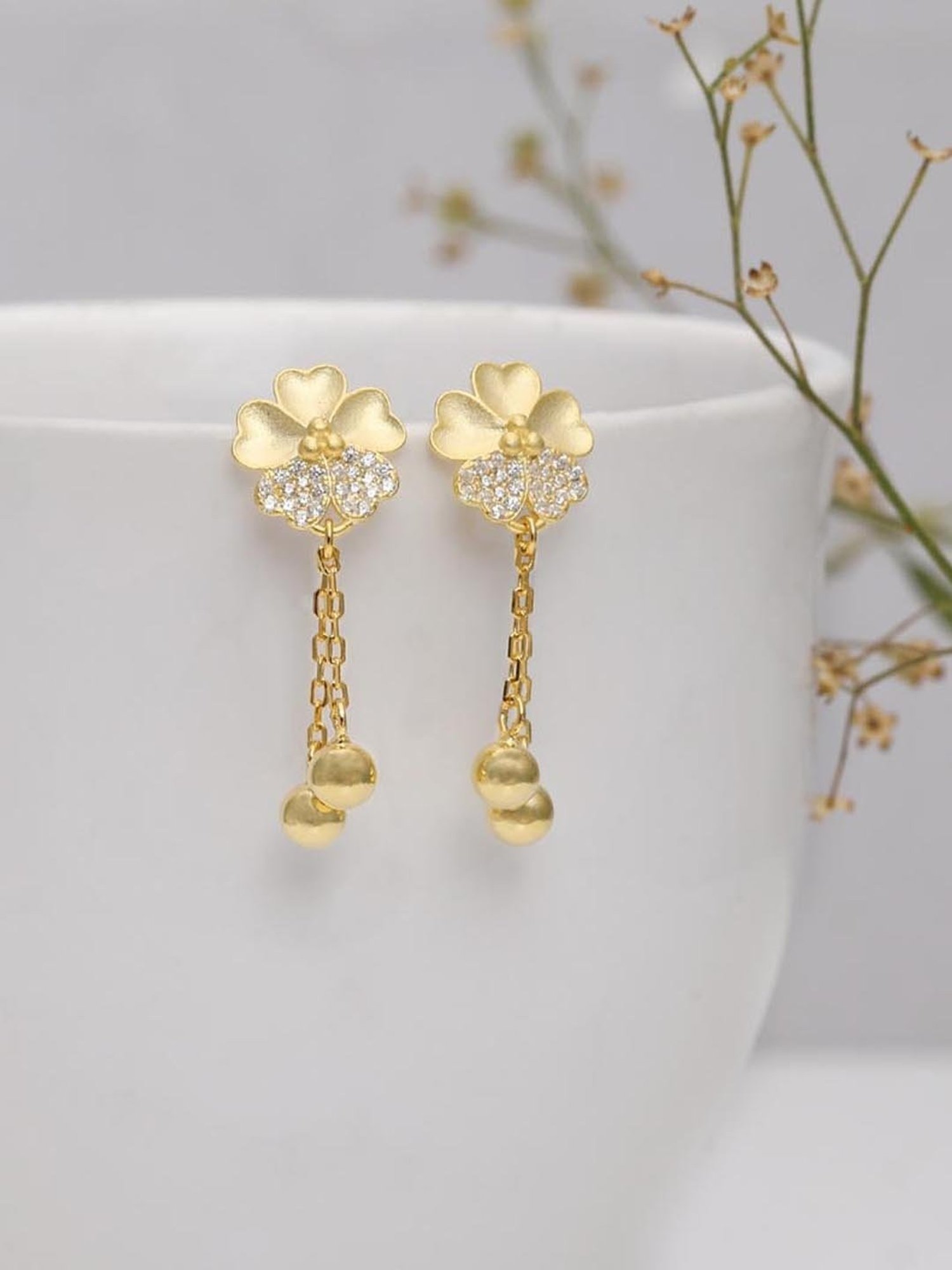 GIVA 92.5 Sterling Silver Clover Earrings for Women