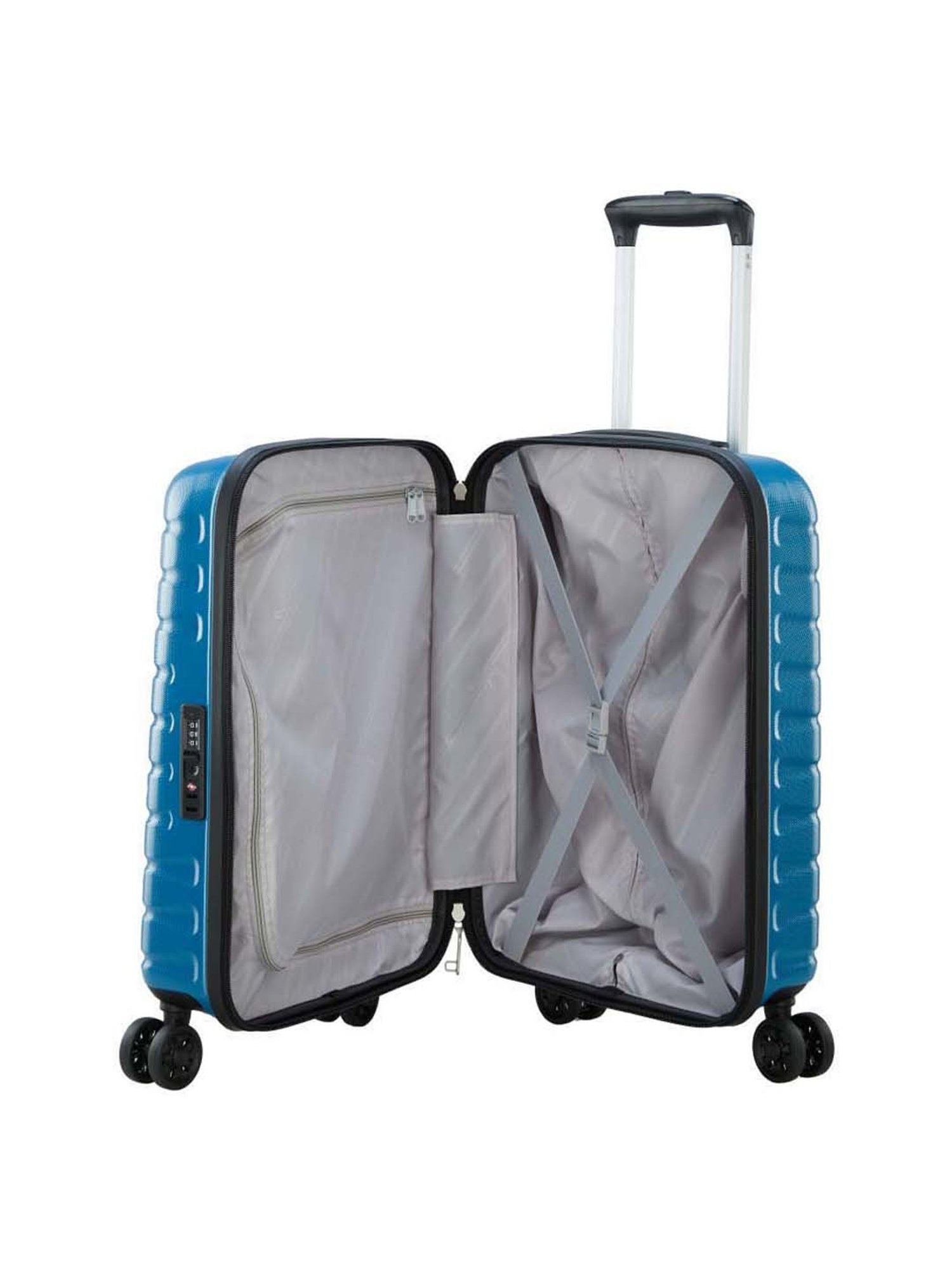 VIP Foxtrot-avt Celestial Blue Textured Hard Small Trolley Bag - 22 cm