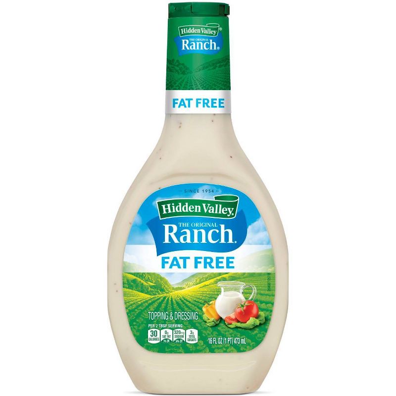 Hidden Valley Original Ranch Fat Free Salad Dressing & Topping - Gluten Free - 16fl oz