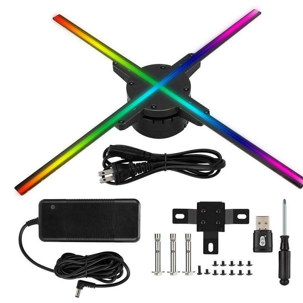 Maiman 28.5" 3D LED Holographic Projector, Large Size 3D LED Display for Shop Sign