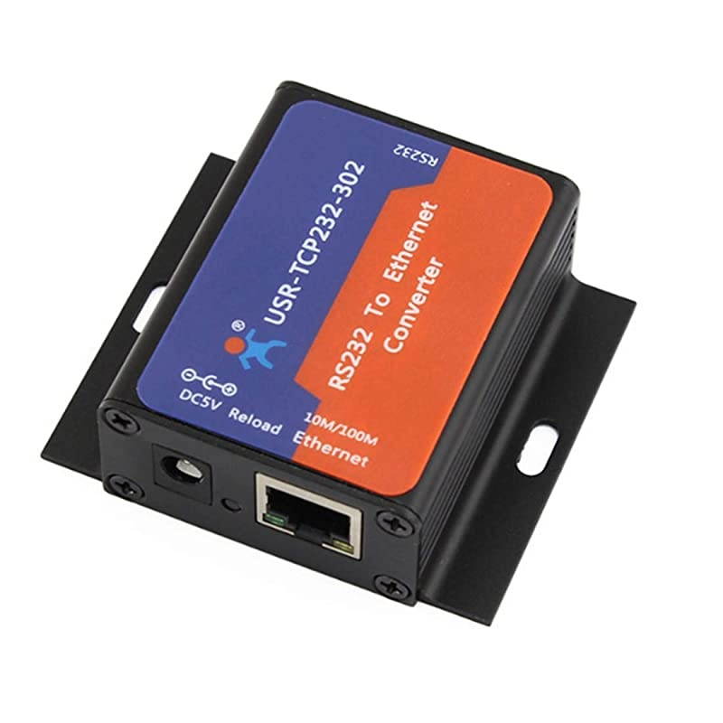 Port Serial Server RS232 RS485 RS422 Serial to Ethernet Converter DC 5V Transparent Transmission Between RS232/RS485/RS422 Ethernet Serial Data Communication Device (TCP232-302 RS232 Port)