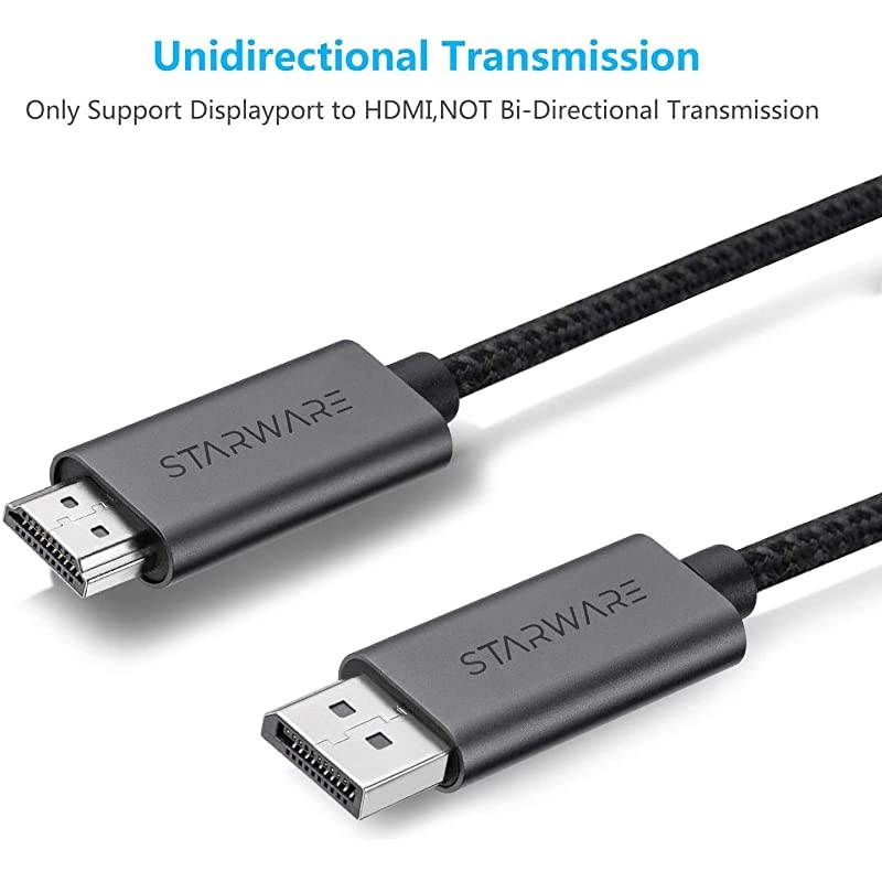 DisplayPort to HDMI Cable4KUHD  Display PortDP to HDMI Cable Supporting up for DisplayPort Supported Laptops to Connect HDMI Displays 6ft18m