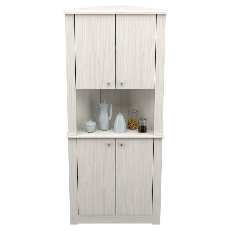 72" Tall Corner Storage Cabinet Washed Oak - Inval