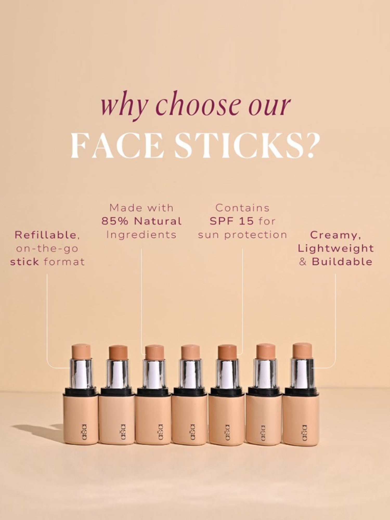 asa Face Stick Foundation Refills Almond - 8 gm