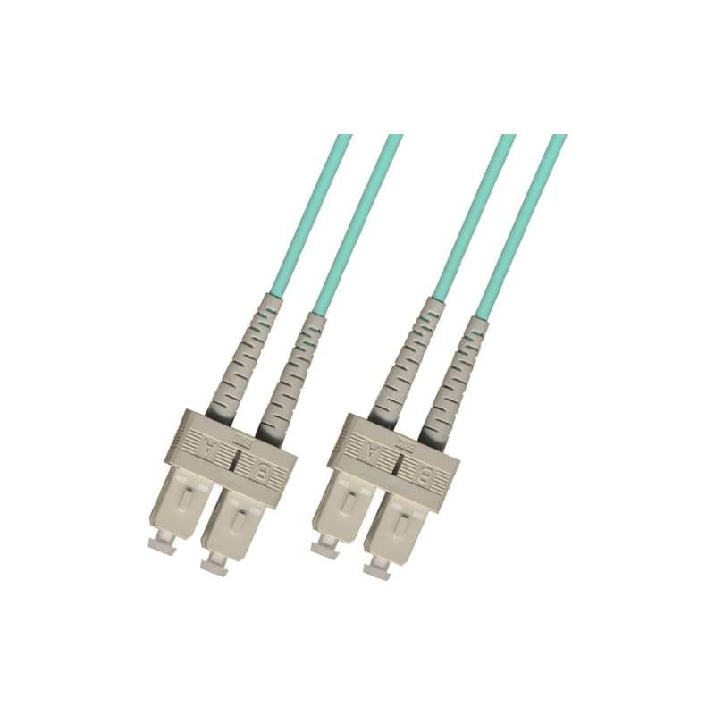 Meter OM3 10 Gigabit Multimode Duplex Fiber Optic Cable 501SC to SC Aqua