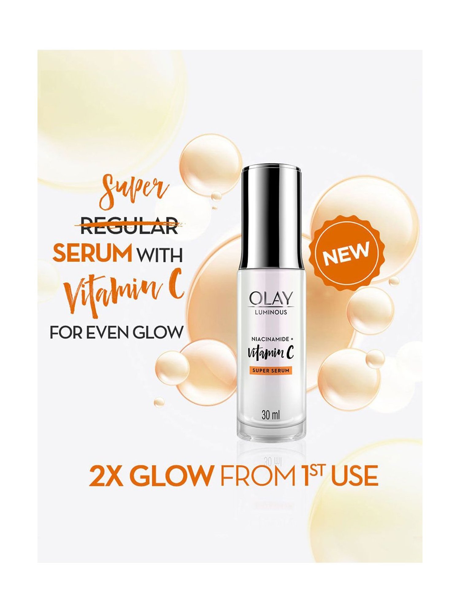 Olay Luminous Vitamin C Super Serum, with 99% pure Niacinamide - 30 ml