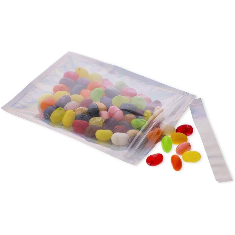 Okuna Outpost Resealable Plastic Bags, Smell Proof Holographic Pouches (4 x 6 In, 100 Pack)