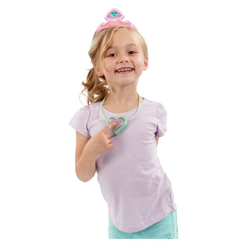 Little Adventures Girls' Princess Gloves White with Diva Crown Silver