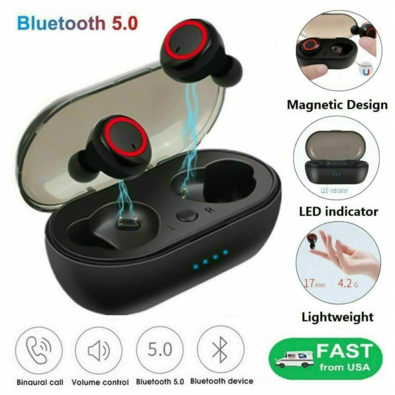 Norbi W12 TWS Bluetooth Earphones Fingerprint Touch Wireless Earbuds HD Stereo Wireless Headphones Noise Cancelling Gaming Headset For Samsung/Apple/iPhone/Android