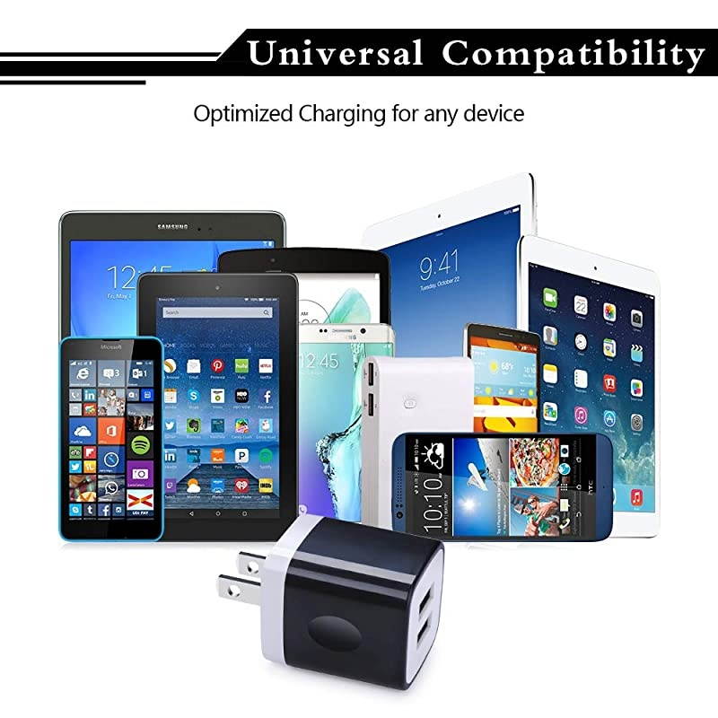 Charger Charging Plug 3Pack 21A Dual Port Plug Quick Phone Cube Brick Charger Adapter Compatible with iPhone 1111 Pro MaxXs MaxXsXRX876S6 Plus Samsung Galaxy Note 10+S10e S10 S9 S8