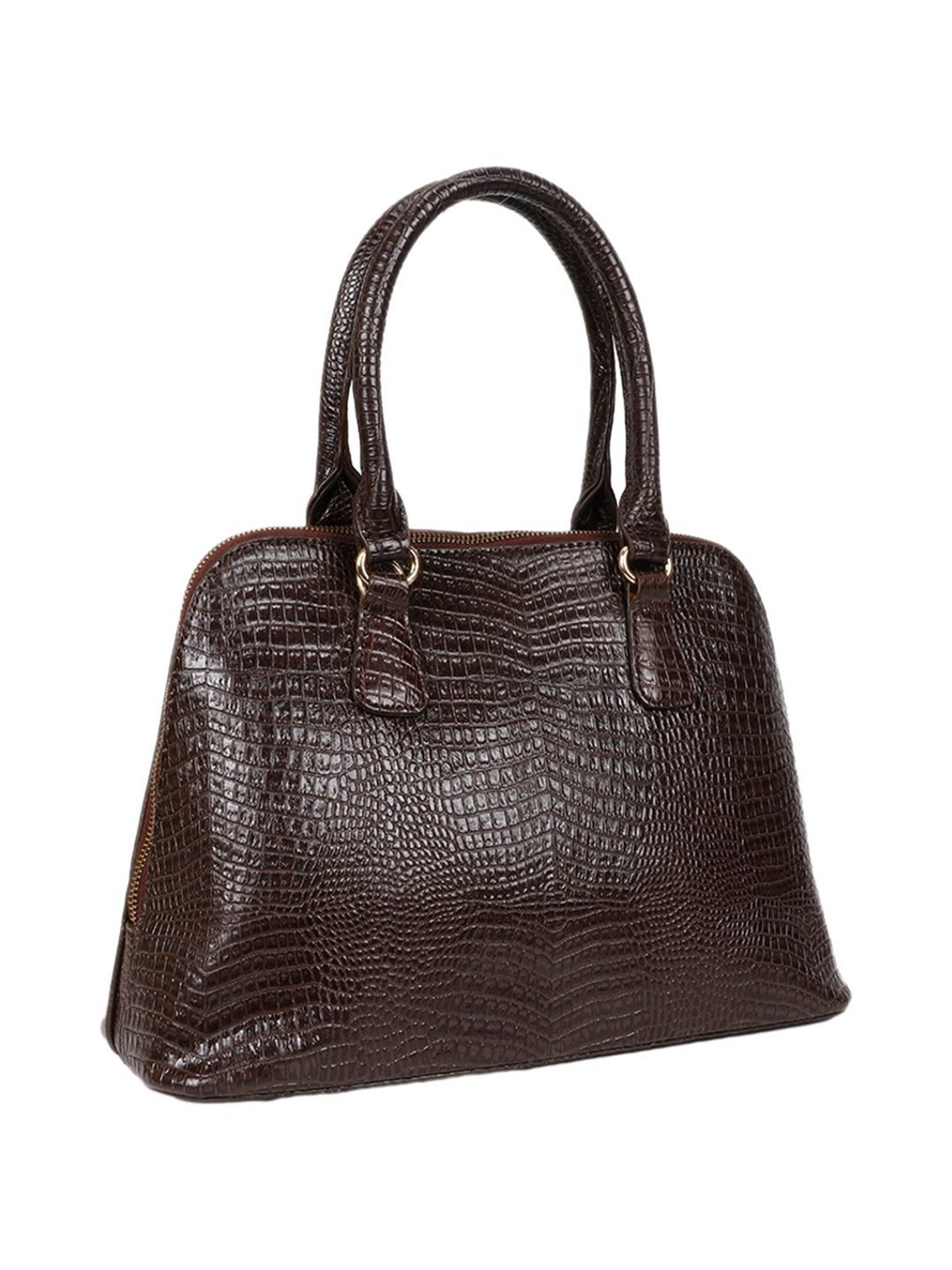 Carlton London Brown Textured Medium Shoulder Handbag