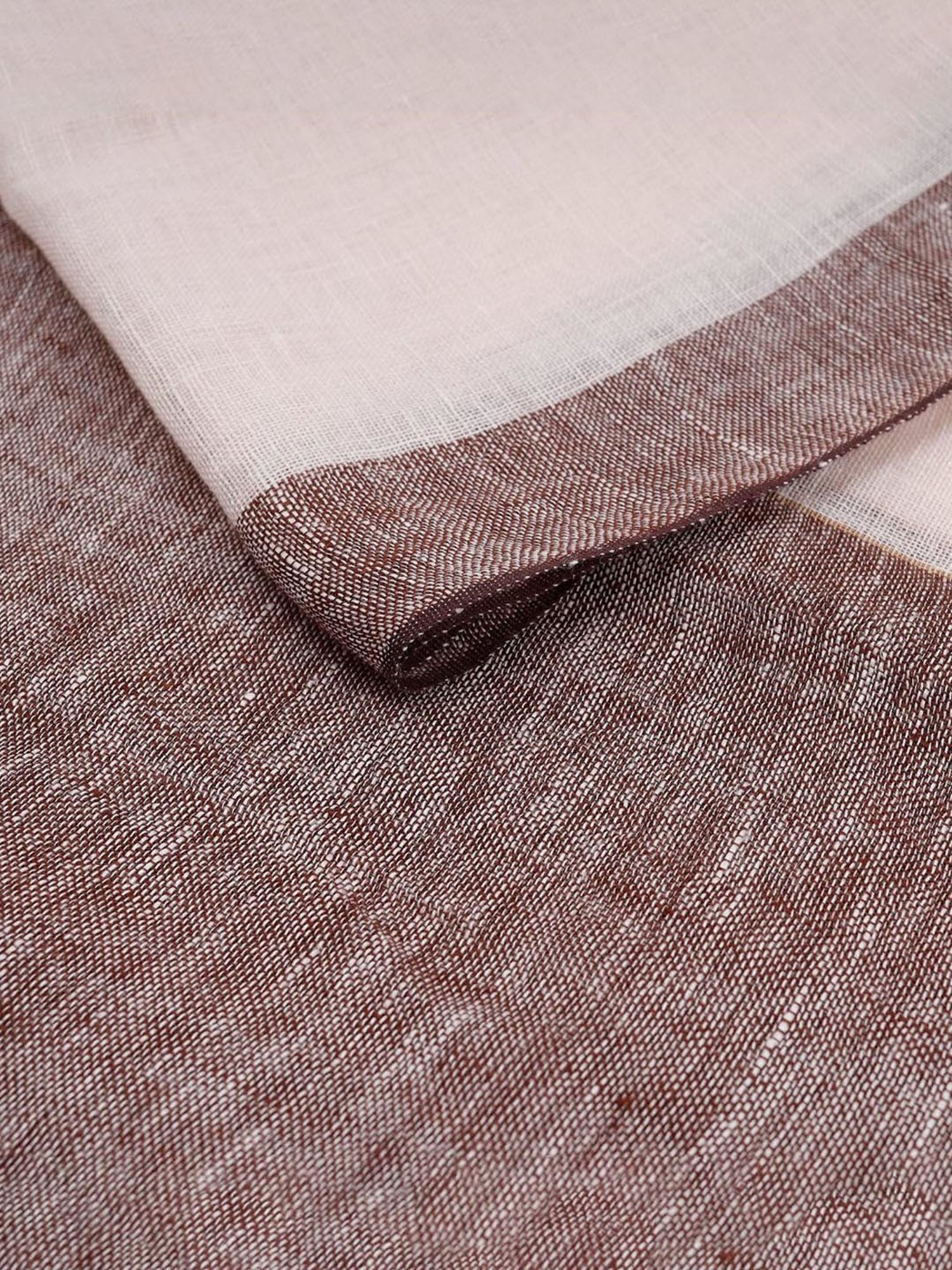 Linen Club Brown Striped Pure Linen Stole