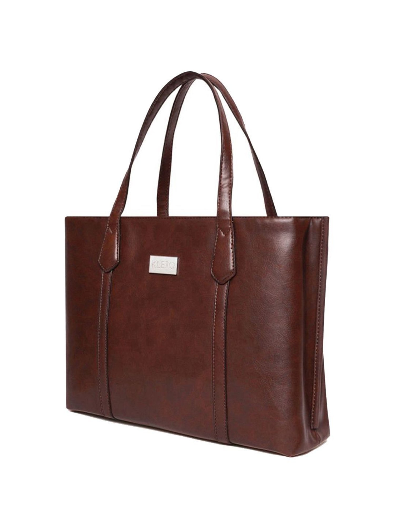 KLEIO Brown Solid Medium Handbag