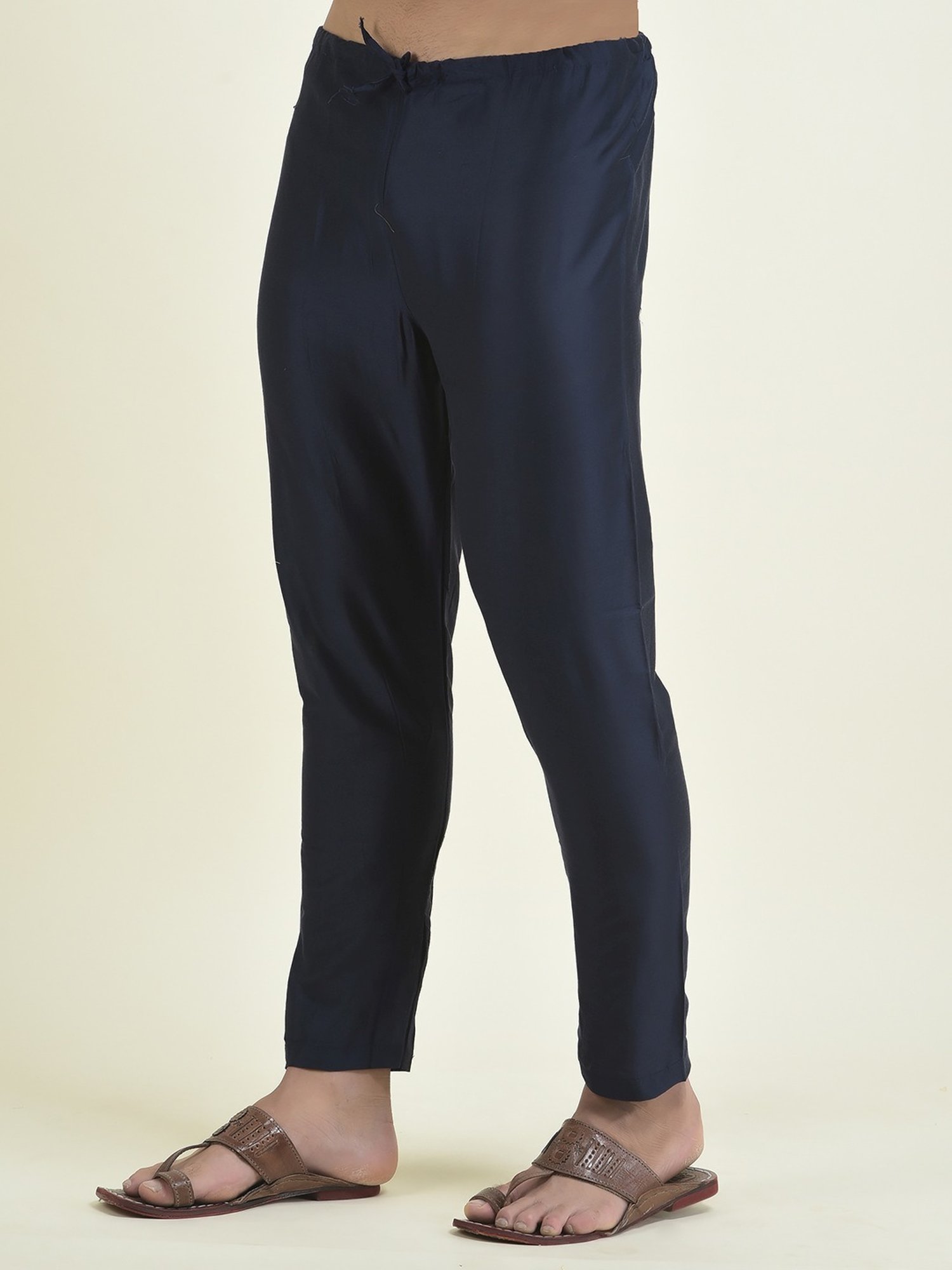 Deyann Navy Blue Regular Fit Printed Kurta Set With Jacket