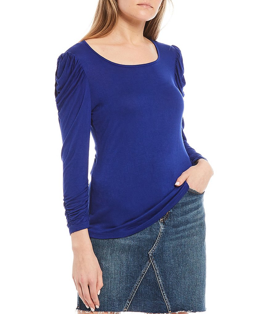 June & Hudson Ruched Long Sleeve Top