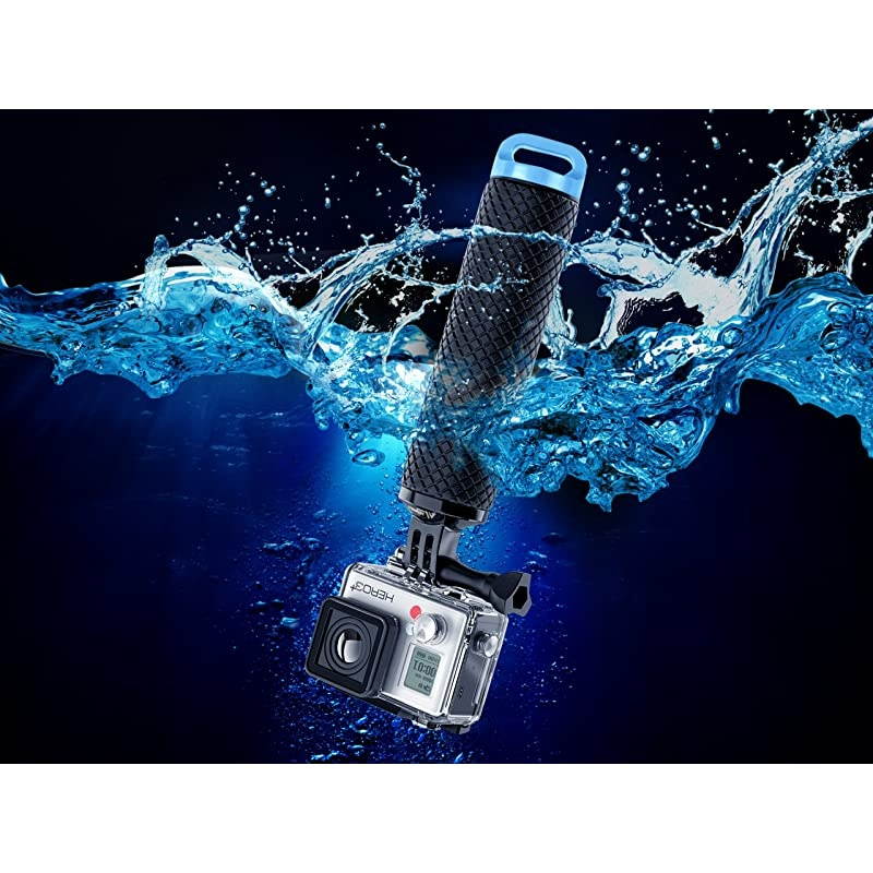 Floating Hand Grip Compatible with GoPro Hero 9 8 7 6 5 4 3+ 2 1 Session Black Silver Camera Handler Handle Mount Accessories Kit for Water Sport and All Action Cameras Blue