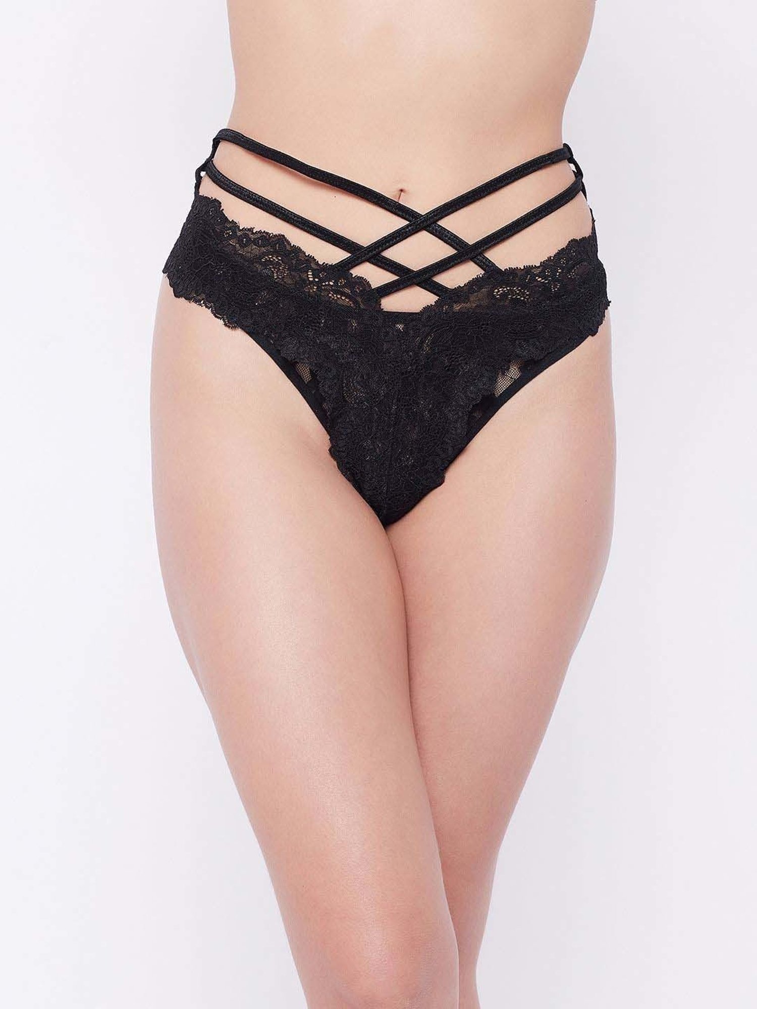 Secrets By ZeroKaata Black & Red Lace Work Hipster Panty - Pack Of 3