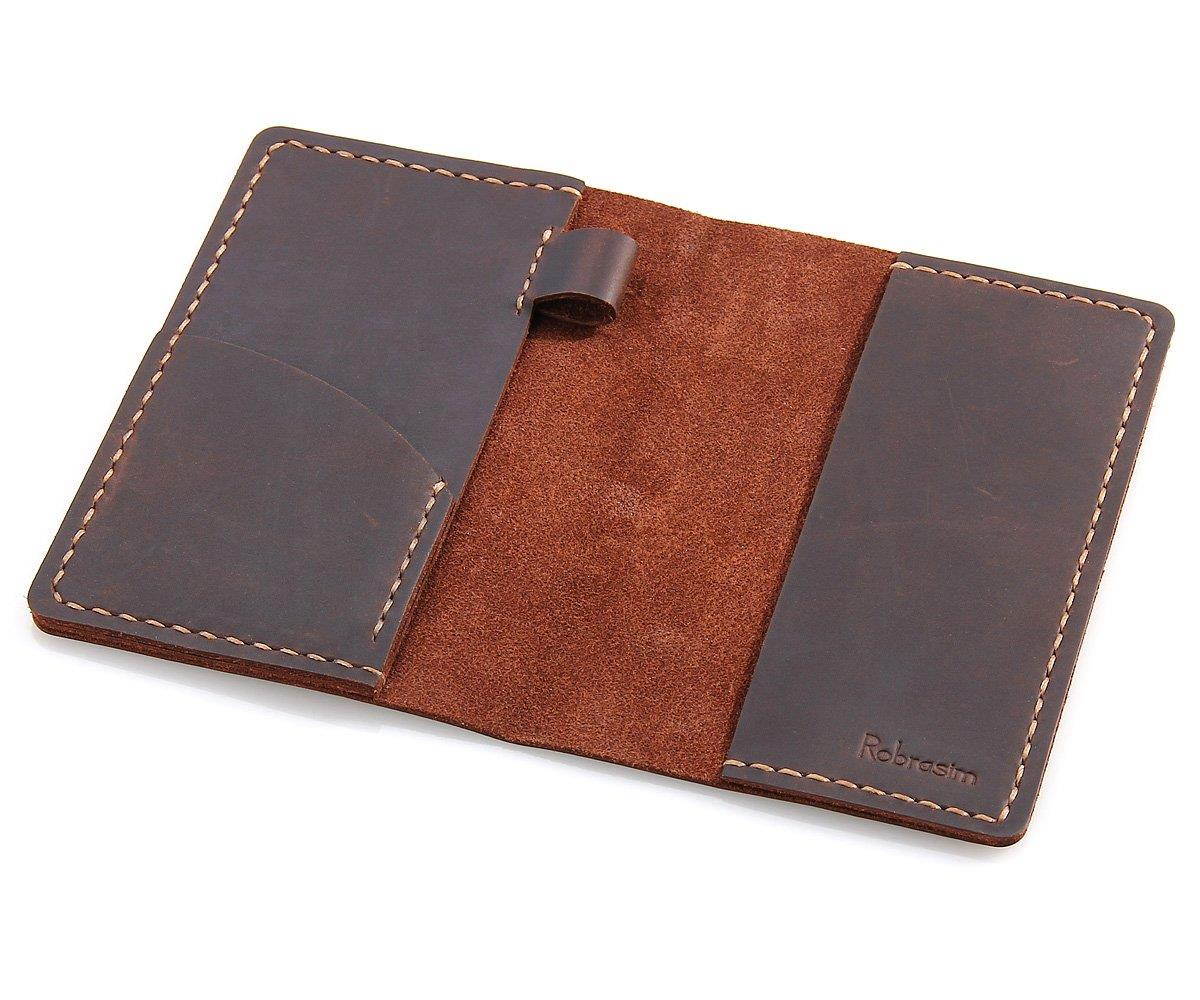 Leather Journal Cover for Field Notes, Moleskine Cahier Cover, Handmade Vintage Leather Cover for 3.5" x 5.5" Notebooks, Coffee