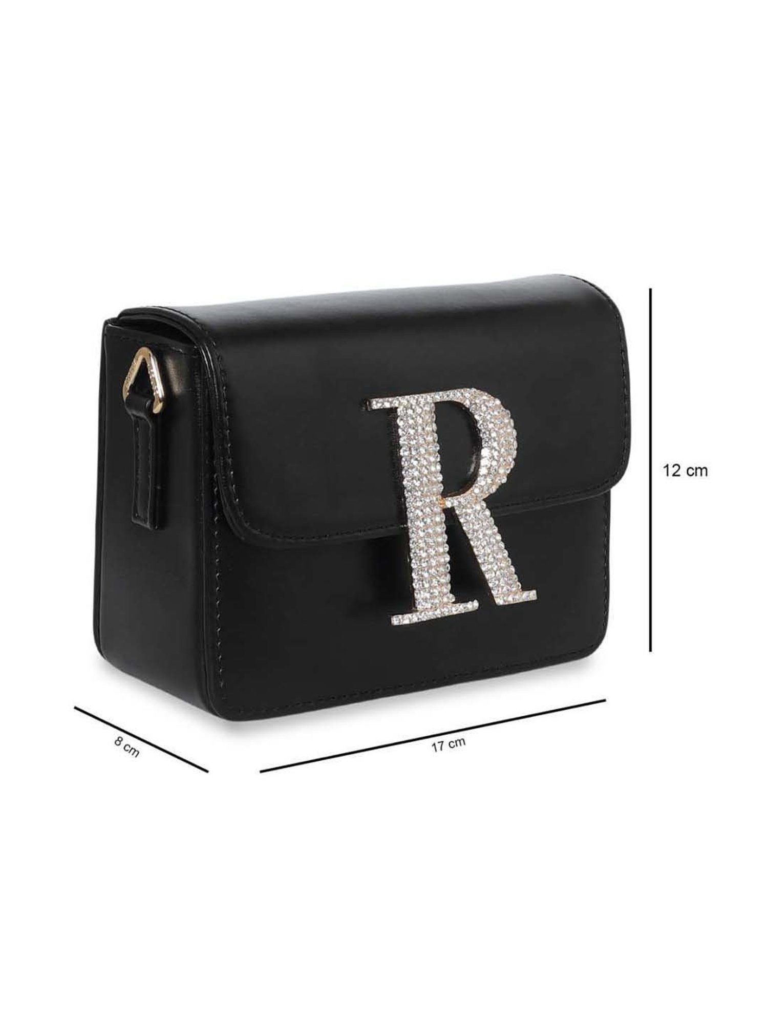 Esbeda Black Embellished Small Sling Handbag