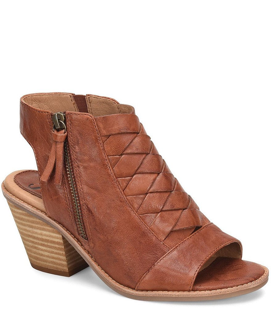 Sofft Mckenna Woven Leather Block Heel Shooties