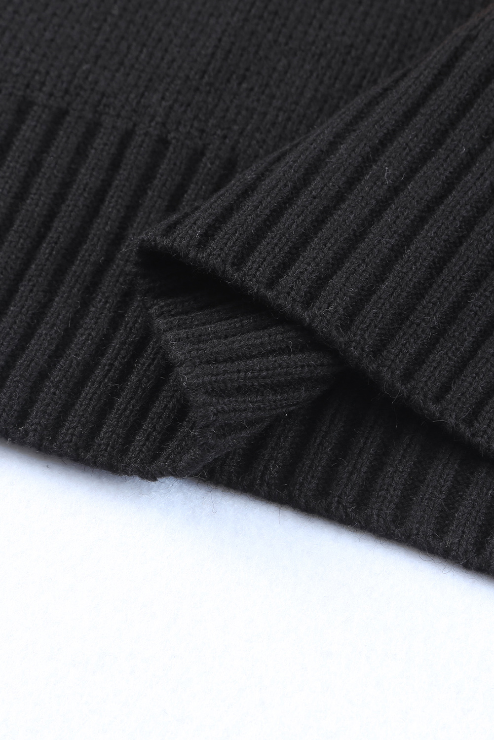 Yellow Drop Shoulder Henley Pullover Sweater With Slits