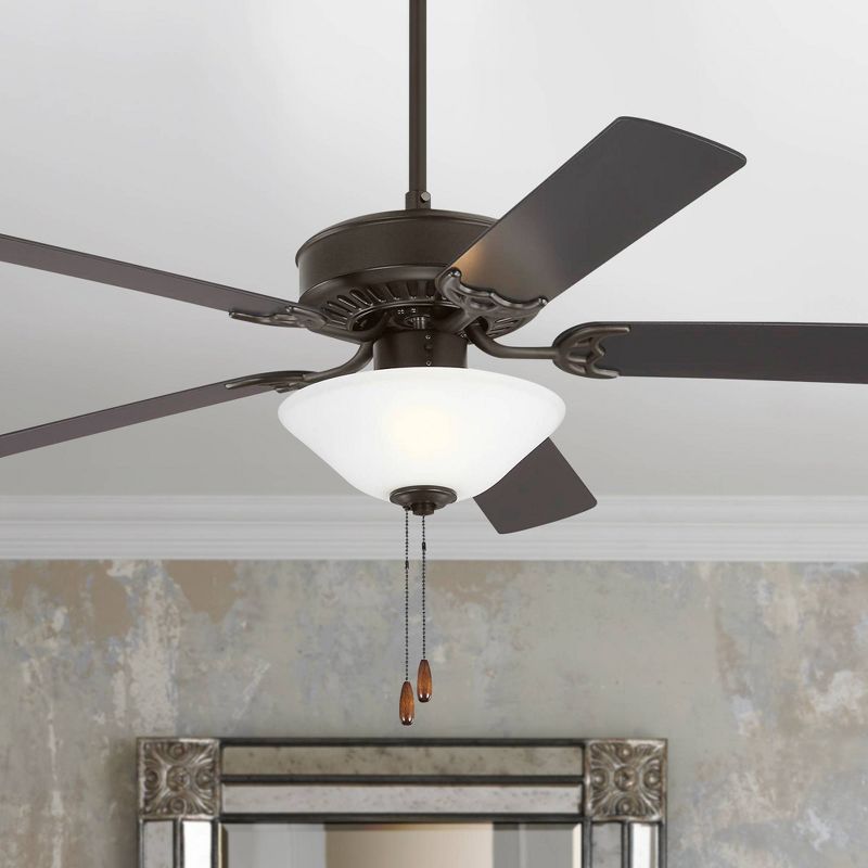 52" Monte Carlo Haven LED 2 Bronze Pull Chain Ceiling Fan