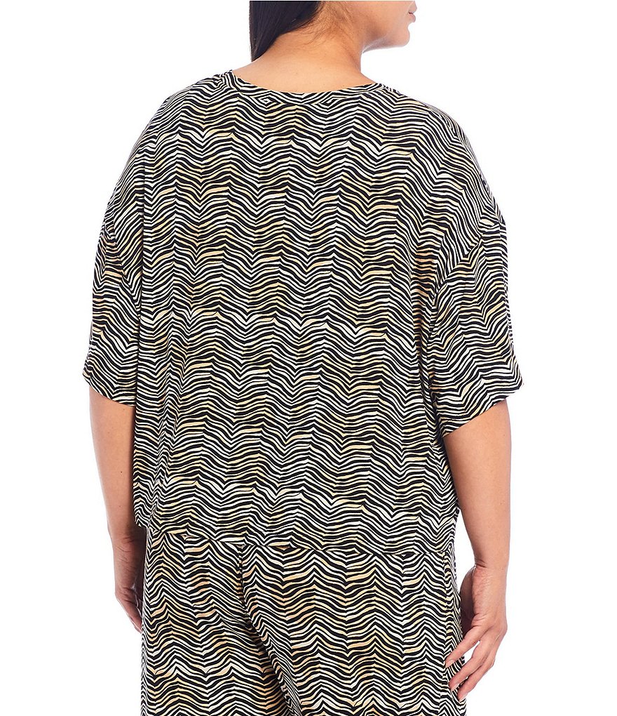 Refinery29 Plus Animal Print Jersey Lounge Top