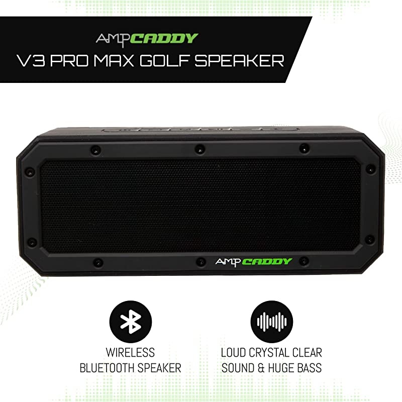 Golf Speaker with Mount, 40 Watt Bluetooth Portable  Version 3 Pro Max Bluetooth Speaker and Mount with Loud Stereo Sound and Bass Boost, 12-Hour Playtime, Extended Bluetooth Range, Waterproof