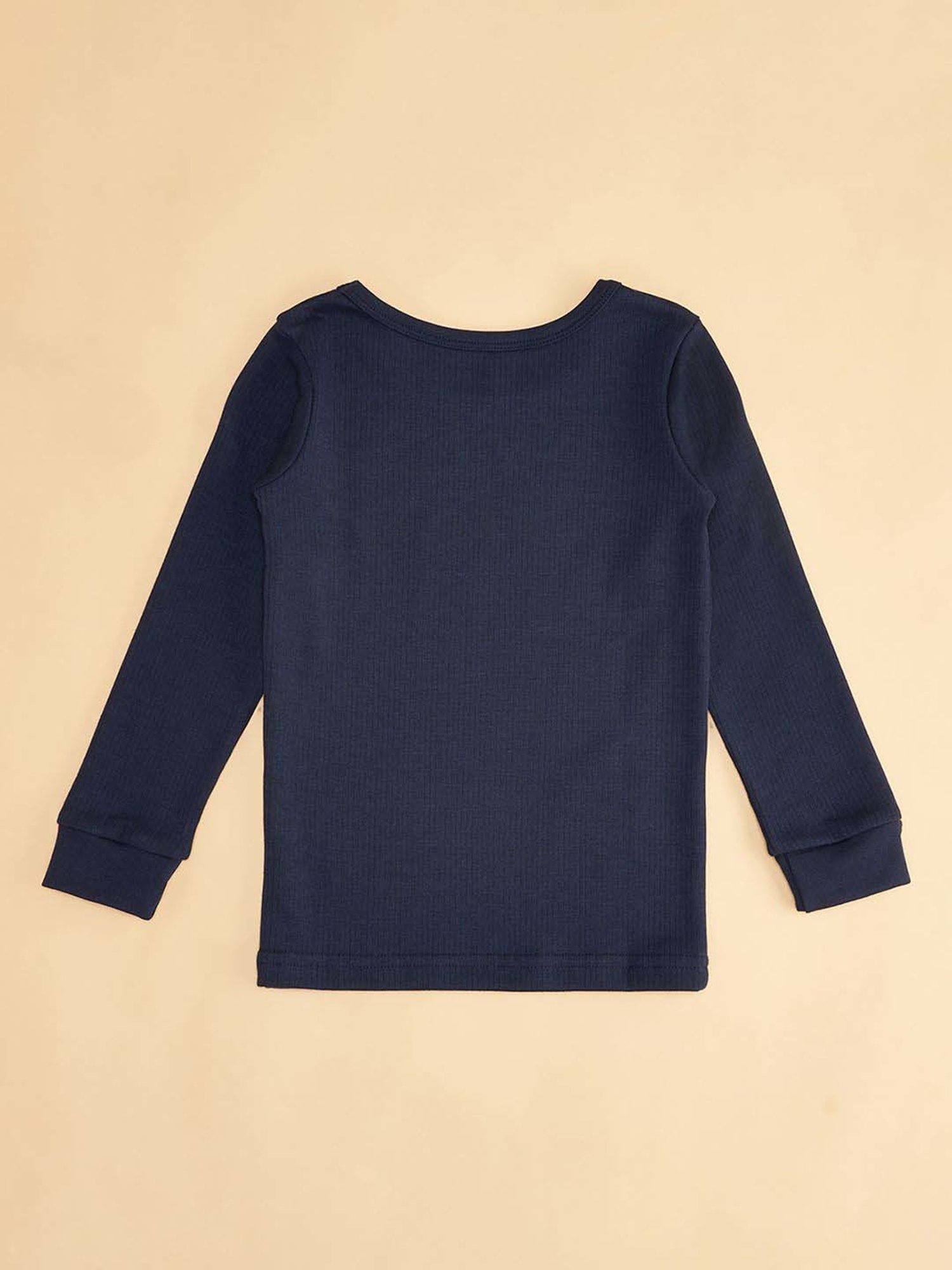 Pantaloons Junior Kids Navy Regular Fit Full Sleeves Thermal Top