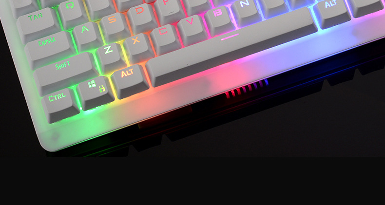 XIUMEI CK530 Wired Mechanical Keyboard 104 Keys Real RGB Blue Switch Gaming LED Backlit Anti-Ghosting for Gamer Computer