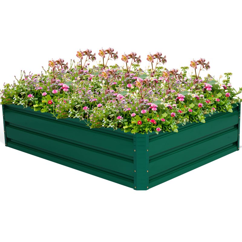 Costway 47"x35.5" Patio Raised Garden Bed Vegetable Flower Plant Dark Green New