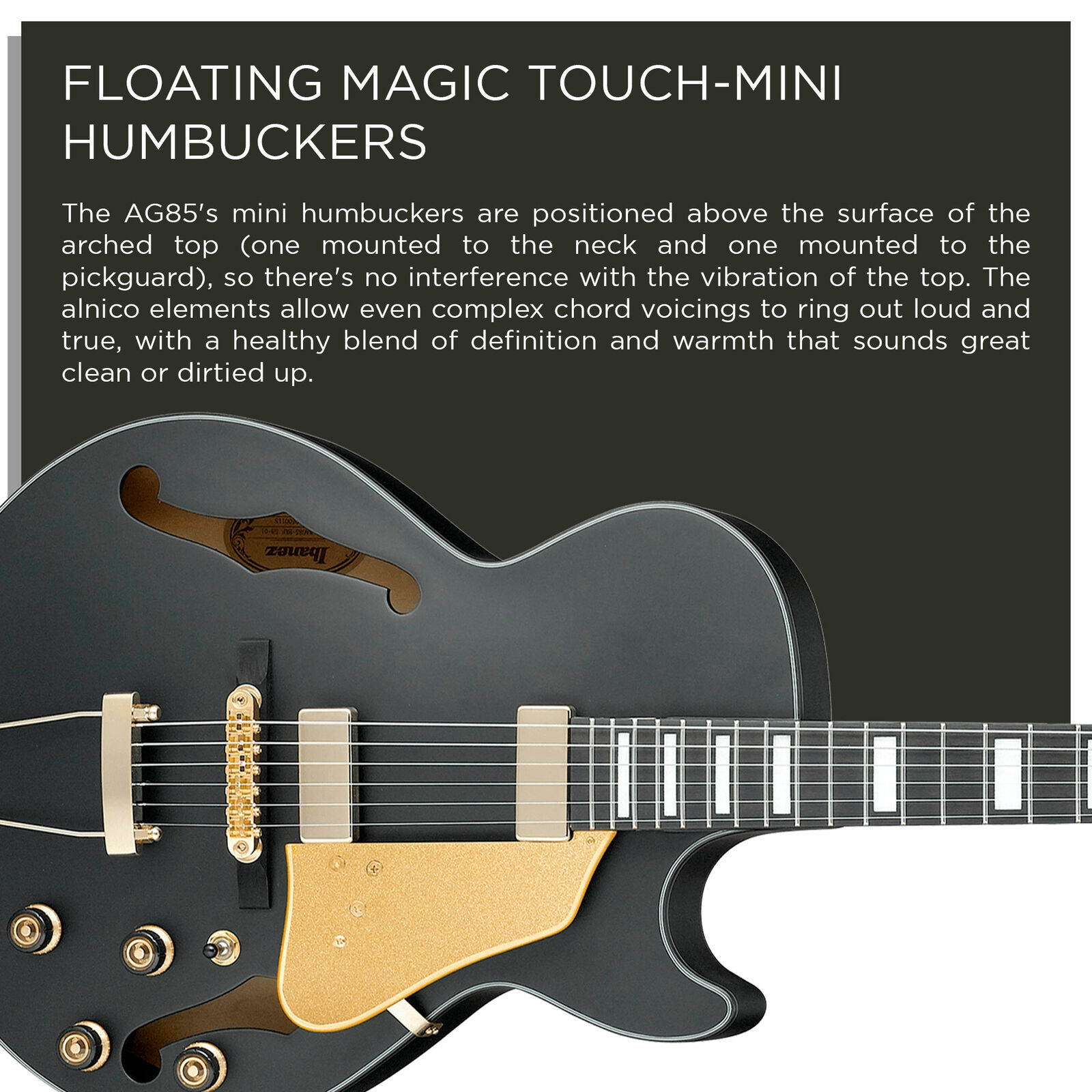 Ibanez AG85 Artcore Hollow Body Black Flat