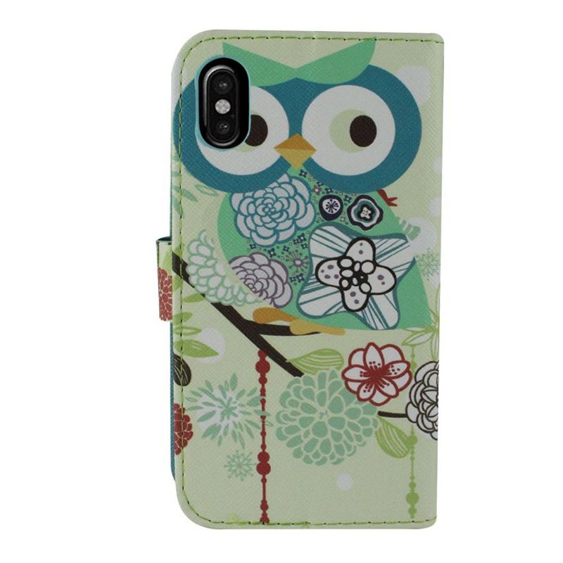 Apple iPhone X Case, by Insten Owl Stand Folio Flip Leather [Card Slot] Wallet Flap Pouch Case Cover For Apple iPhone X, Multi-Color by Eagle
