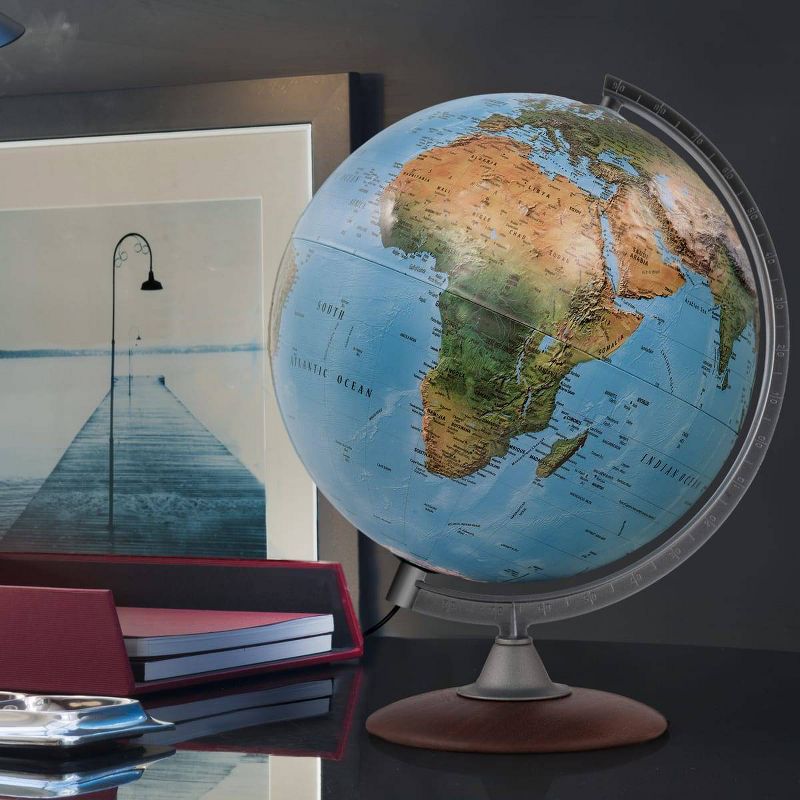 Tactile Blue Ocean Physical Relief Globe  - Waypoint Geographic