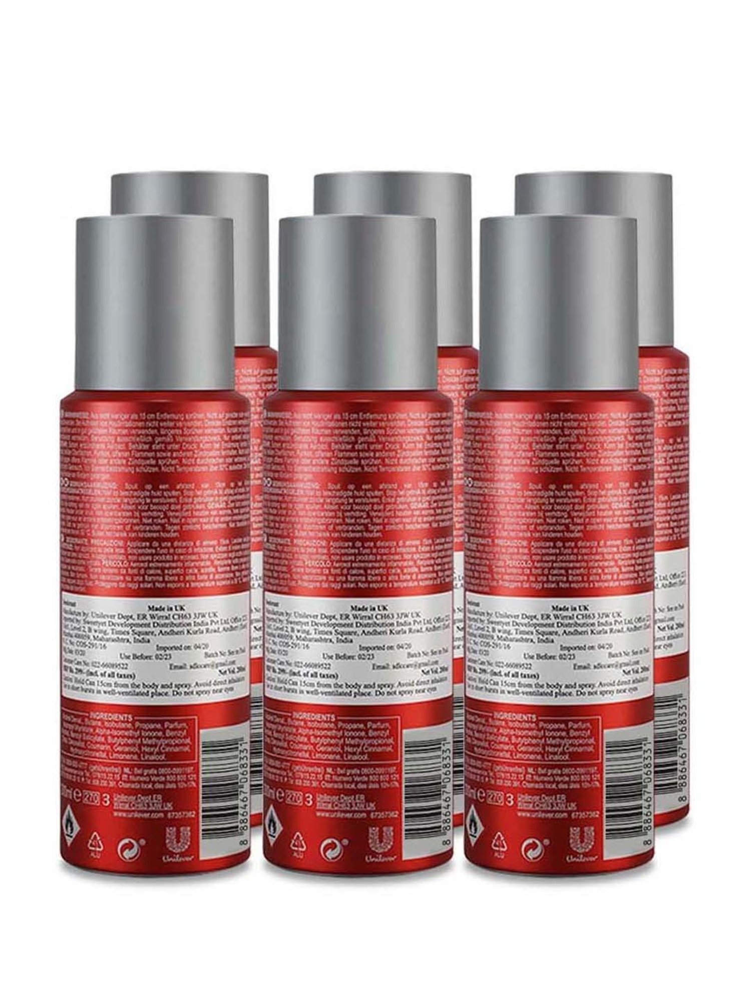 Brut Deodorant Spray Attraction for Men - 200 ml (Pack of 6)
