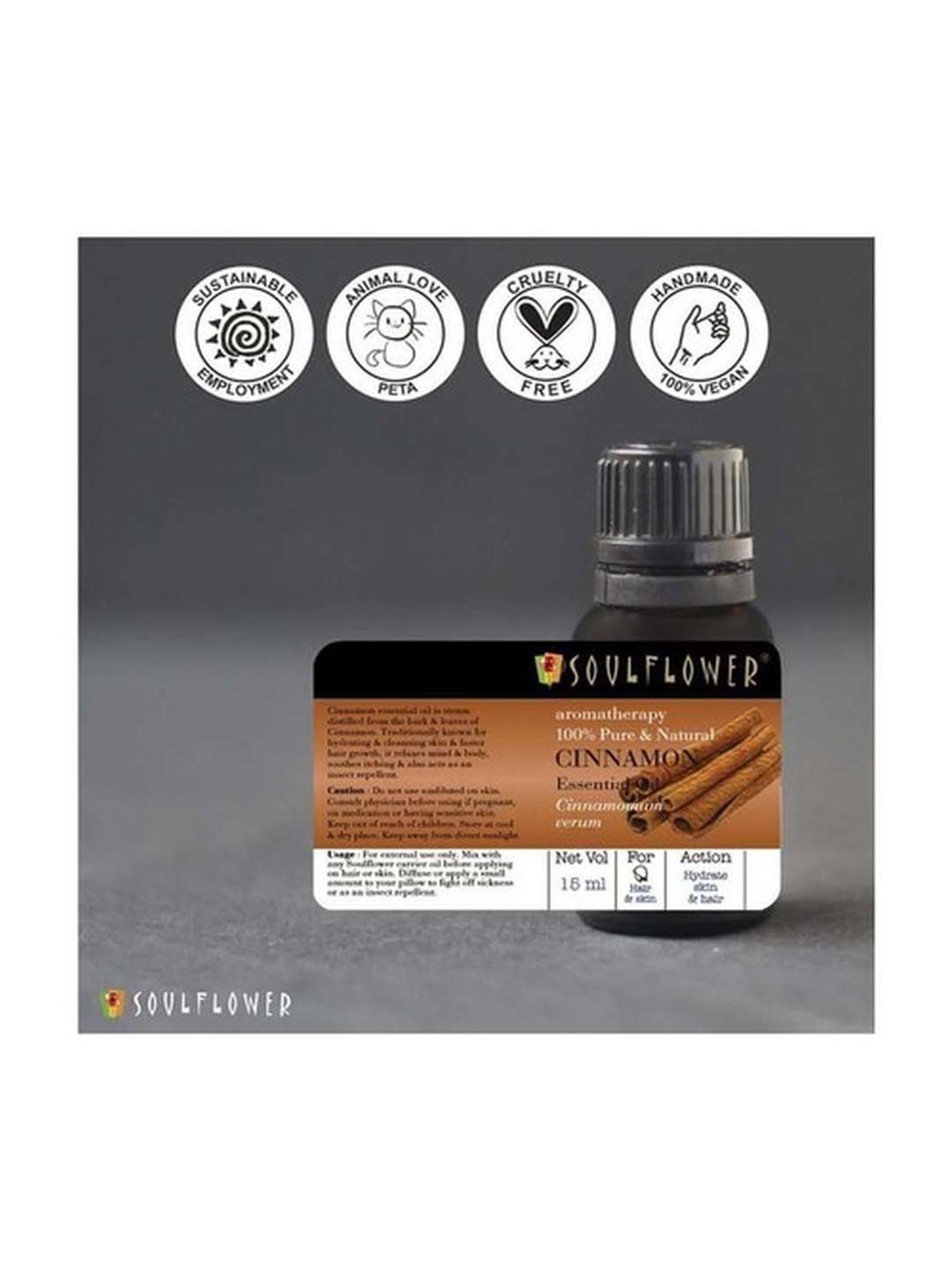 Soulflower Essential Oil Cinnamon - 15 ml