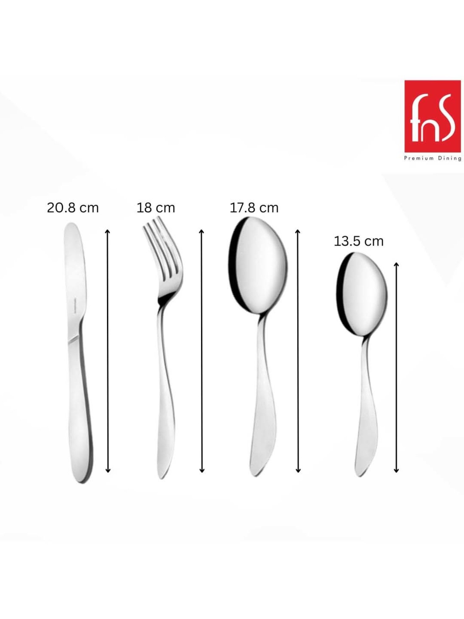 FnS Orchid Silver Stainless Steel Cutlery - Set of 24