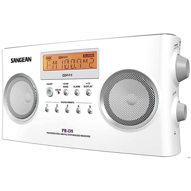 PRD5 Portable Radio with Digital Tuning and RDS White