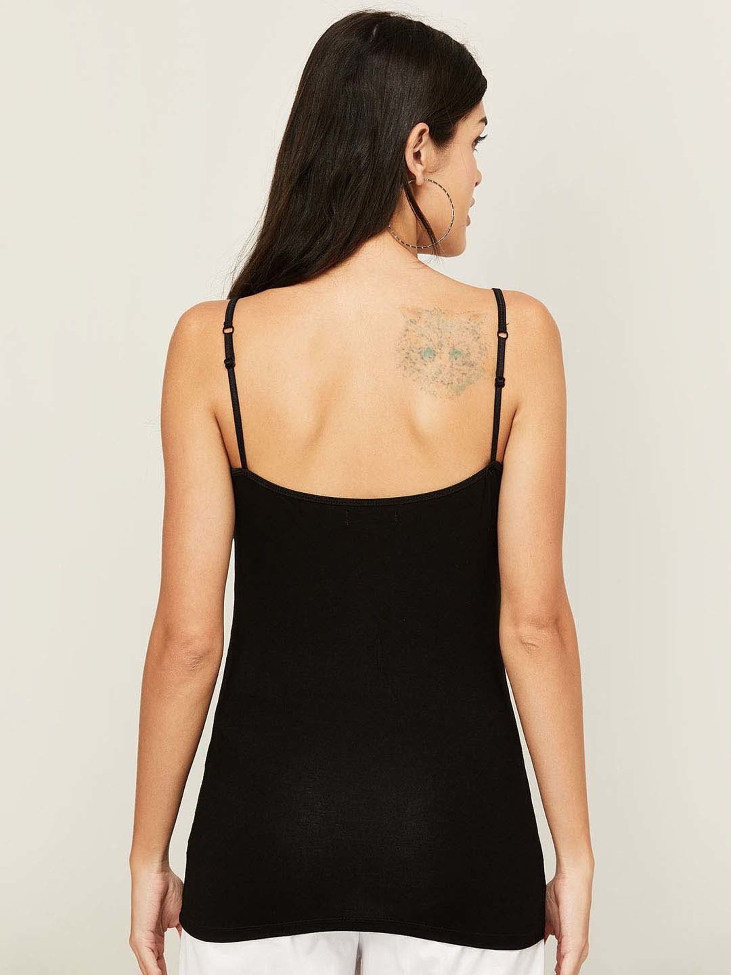 Code by Lifestyle Black Self Pattern Top