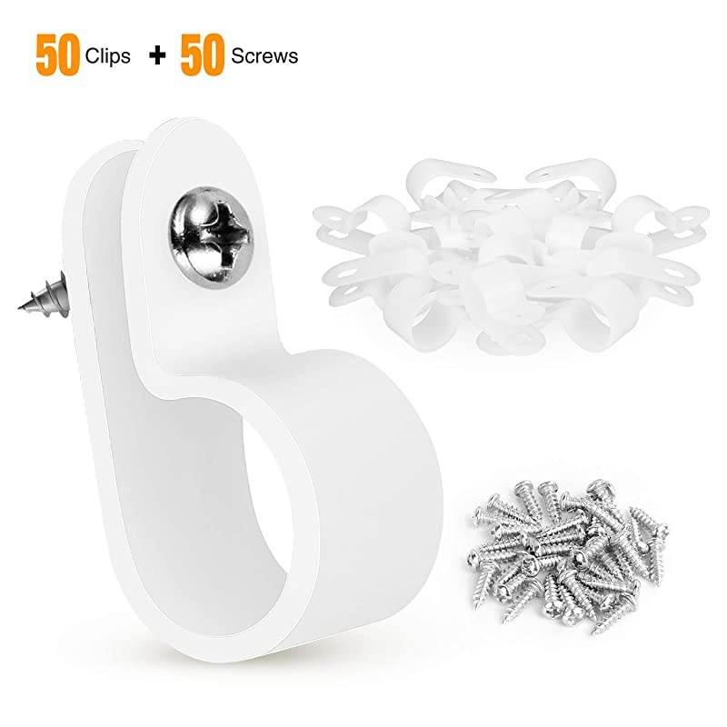 12 Inch Rope Light PStyle Mounting Clips with Pan Head Phillips Stainless Steel Screws 50 Pack Clips and 50Pcs Screws