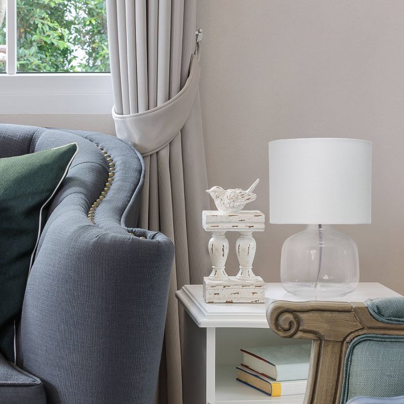 Glass Table Lamp with Fabric Shade Fresh White - Simple Designs