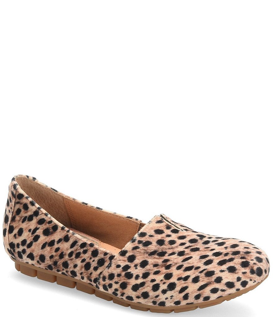 Born Sebra Leopard Print Fabric Slip-On Flats
