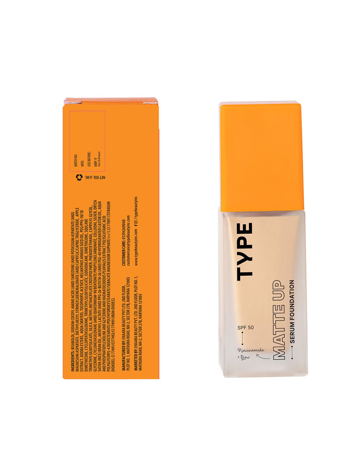 TYPE BEAUTY Matte Up SPF 50 PA++++ Serum Foundation Latte - 30 ml