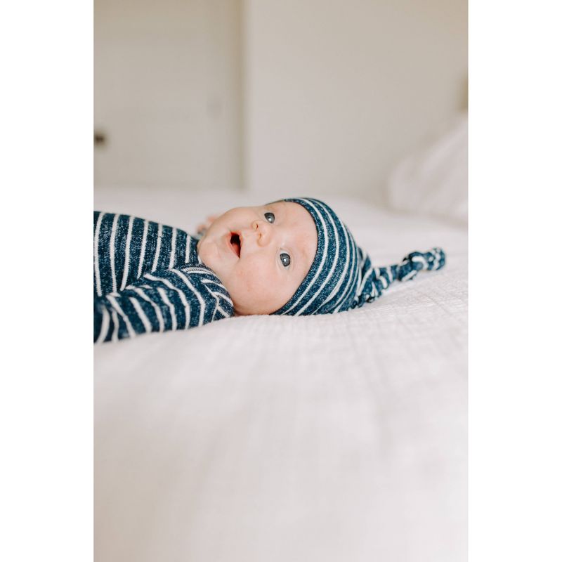 Aden + Anais Snuggle Knit Swaddle Blanket Gift Set Navy Stripe